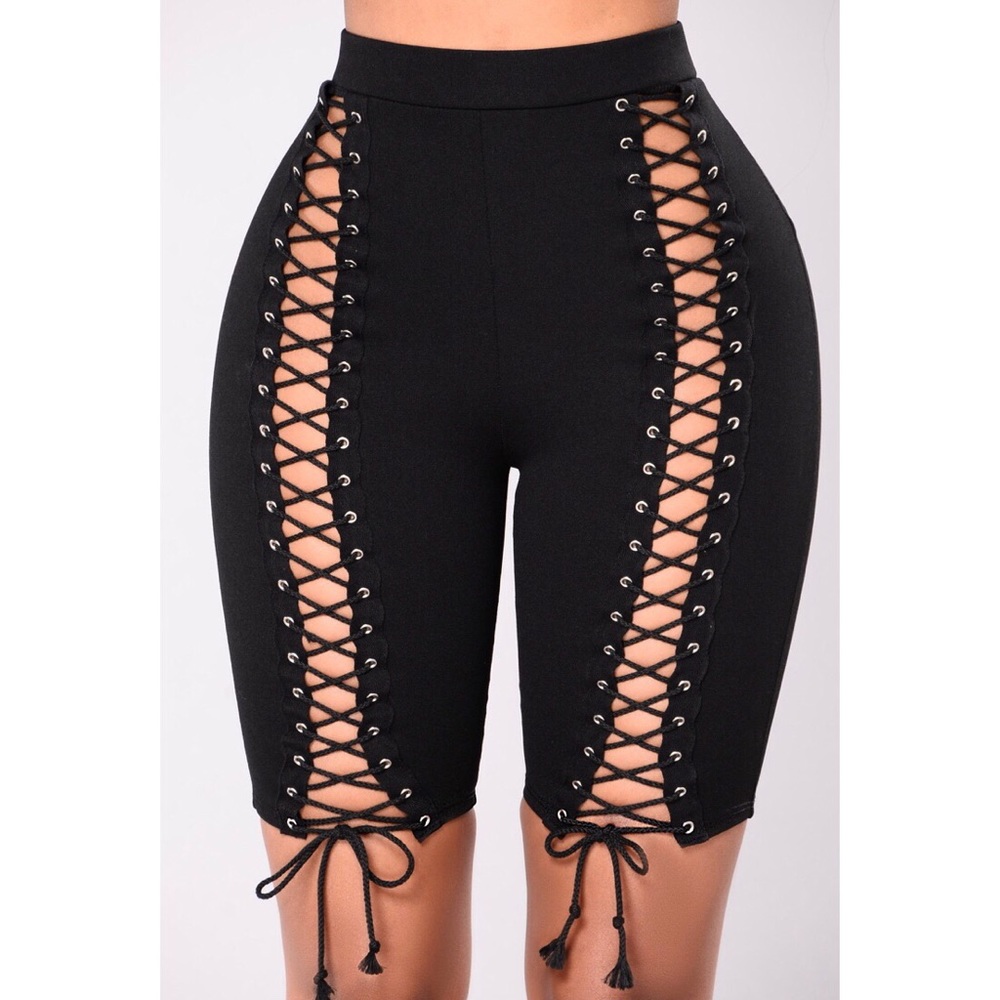Lace-up Biker Shorts